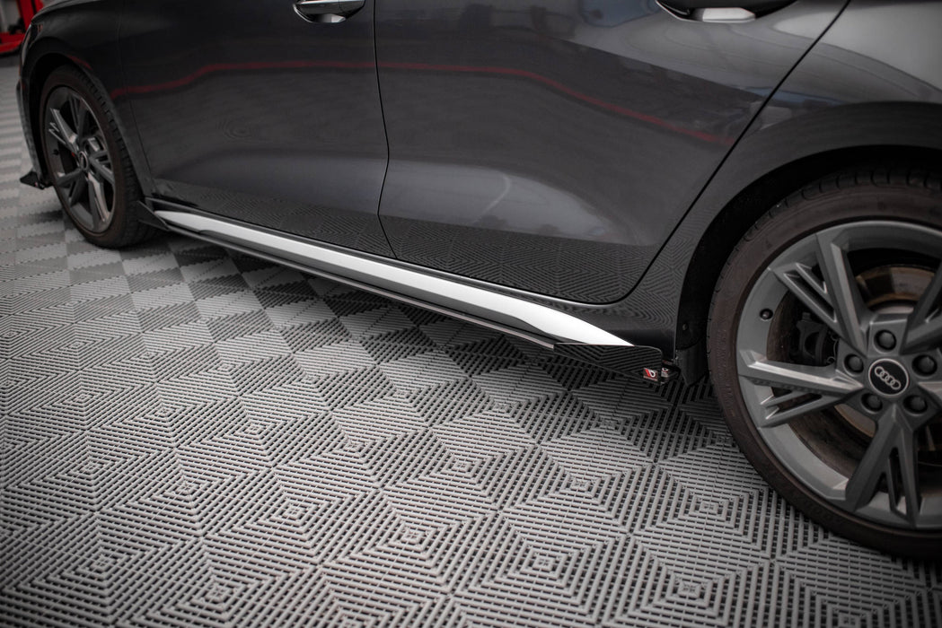 Street Pro Side Skirts Diffusers + Flaps Audi S3 / A3 S-Line 8Y