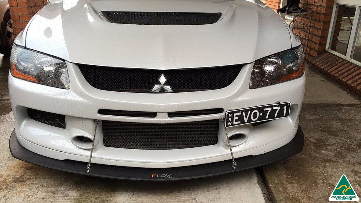 White Lancer Evolution IX Front Lip Splitter