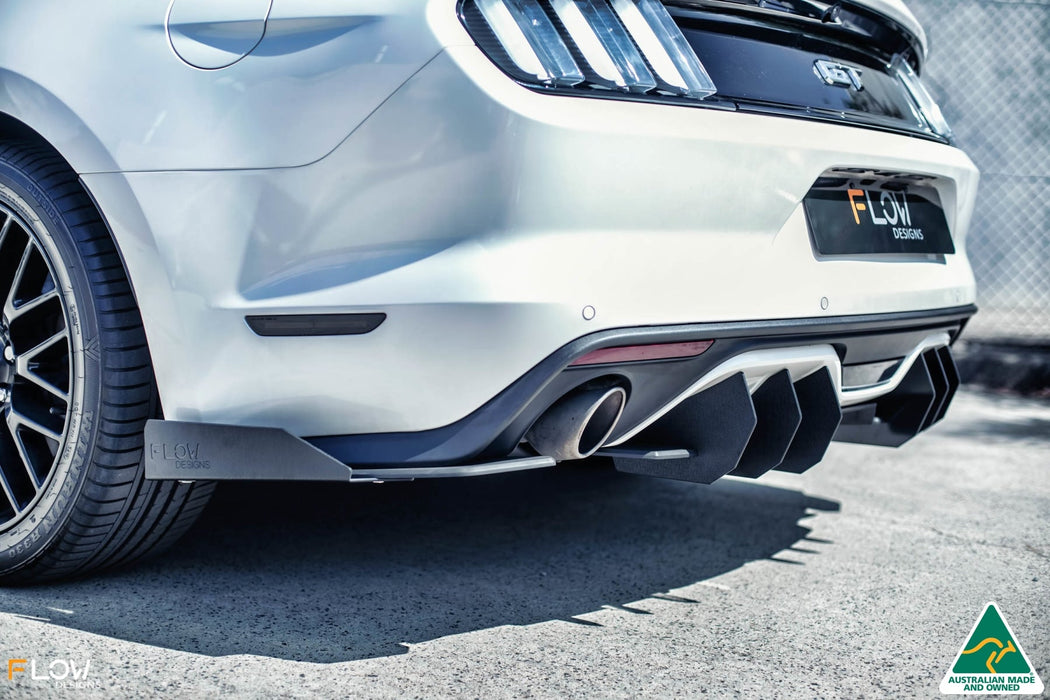 White Ford Mustang S550 FM Rear Spats/Pods Winglets