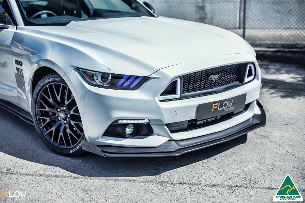 White Ford Mustang S550 FM Front Splitter Winglets