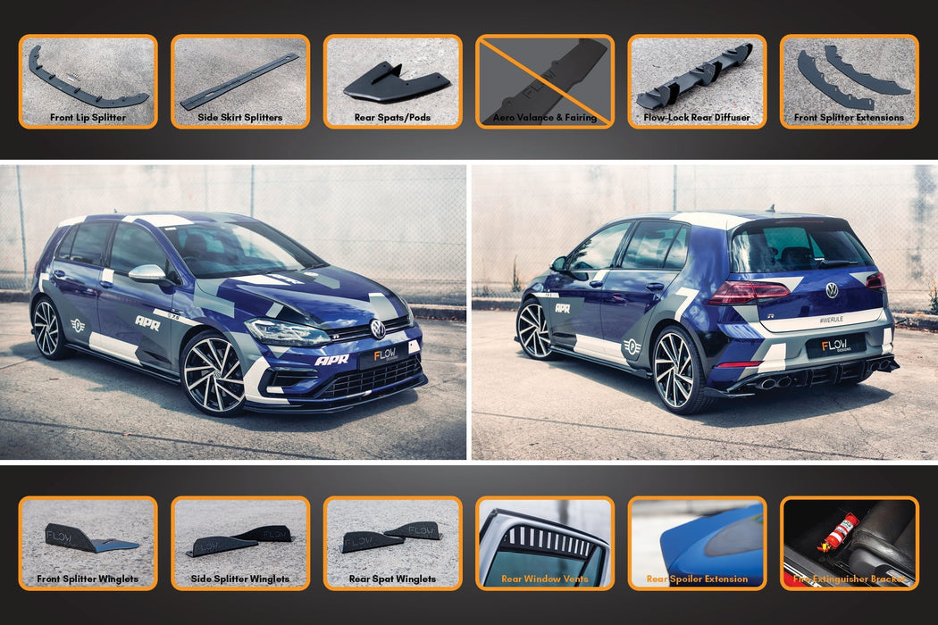 MK7.5 Golf R Full Lip Splitter Set with Flow-Lock Rear Diffuser