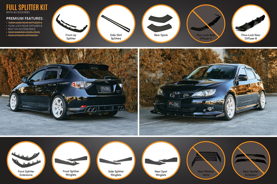 Impreza WRX/RS G3 Hatch PFL Full Lip Splitter Set