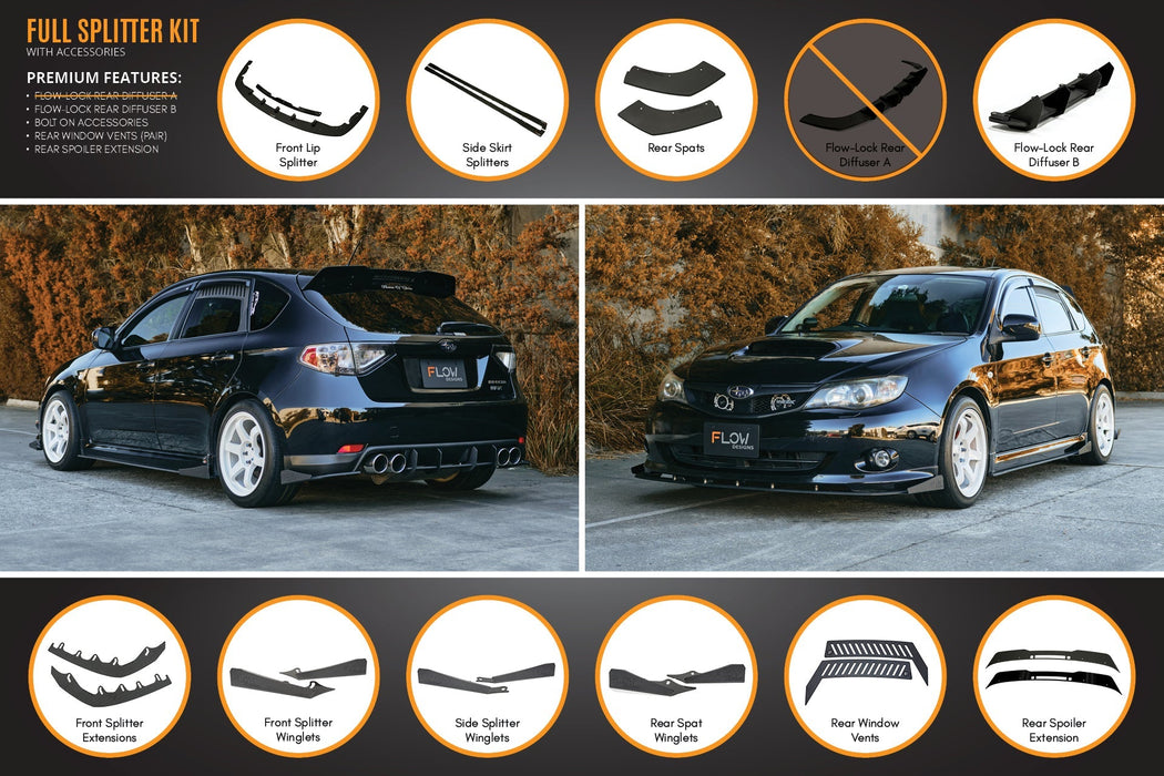 Impreza WRX/RS G3 Hatch PFL Full Lip Splitter Set