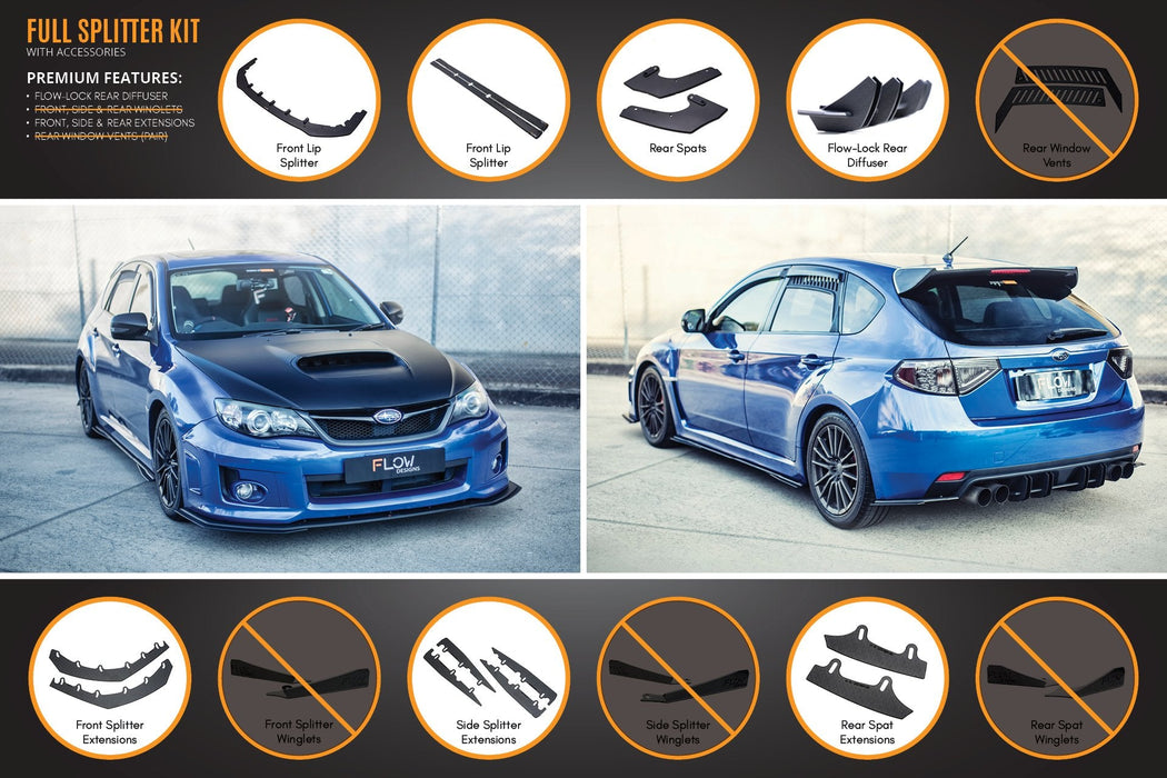 Impreza WRX / STI G3 Hatch (FL) Full Lip Splitter Set