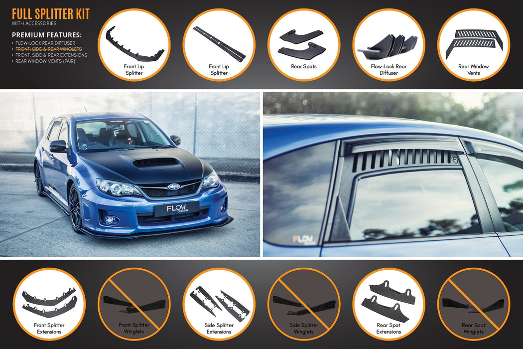 Impreza WRX / STI G3 Hatch (FL) Full Lip Splitter Set