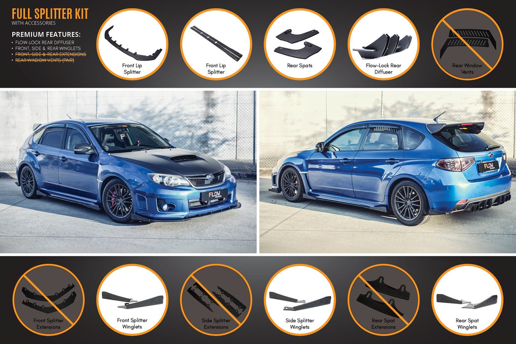 Impreza WRX / STI G3 Hatch (FL) Full Lip Splitter Set