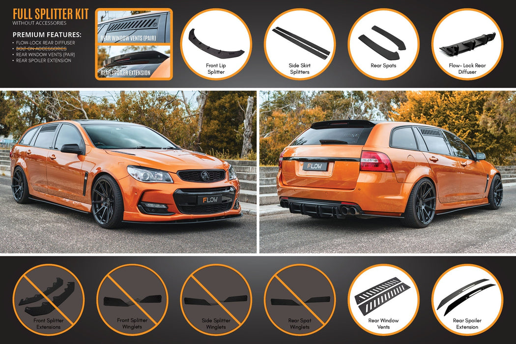 VF Commodore S2 Wagon Full Lip Splitter Set