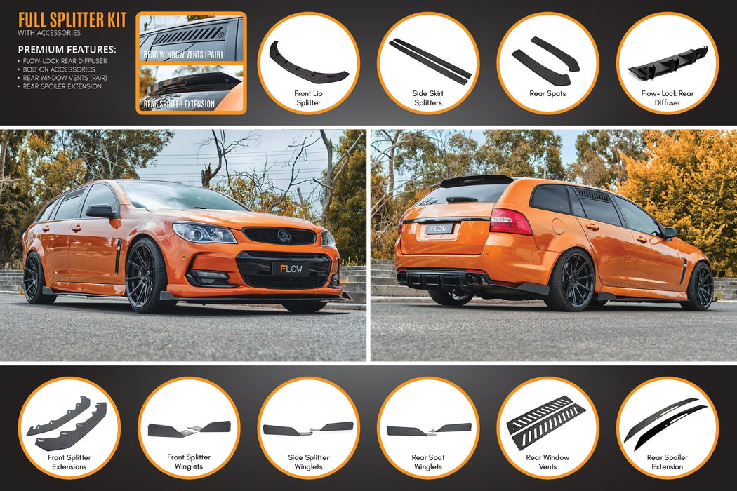 VF Commodore S2 Wagon Full Lip Splitter Set