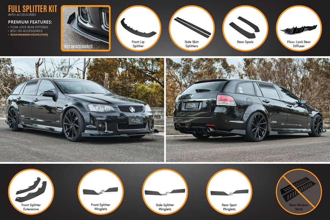 VE Commodore S2 Wagon Full Lip Splitter Set