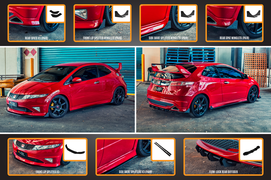 FN2 Civic Type R Full Lip Splitter Set