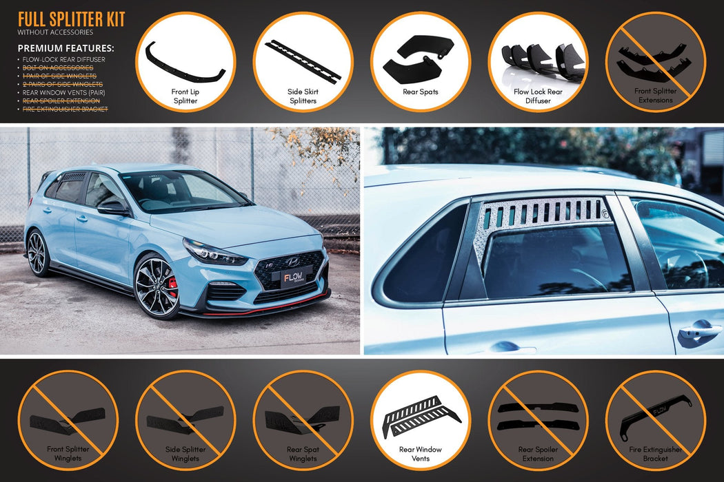 i30N Hatch PD (2018-2020) Full Lip Splitter Set