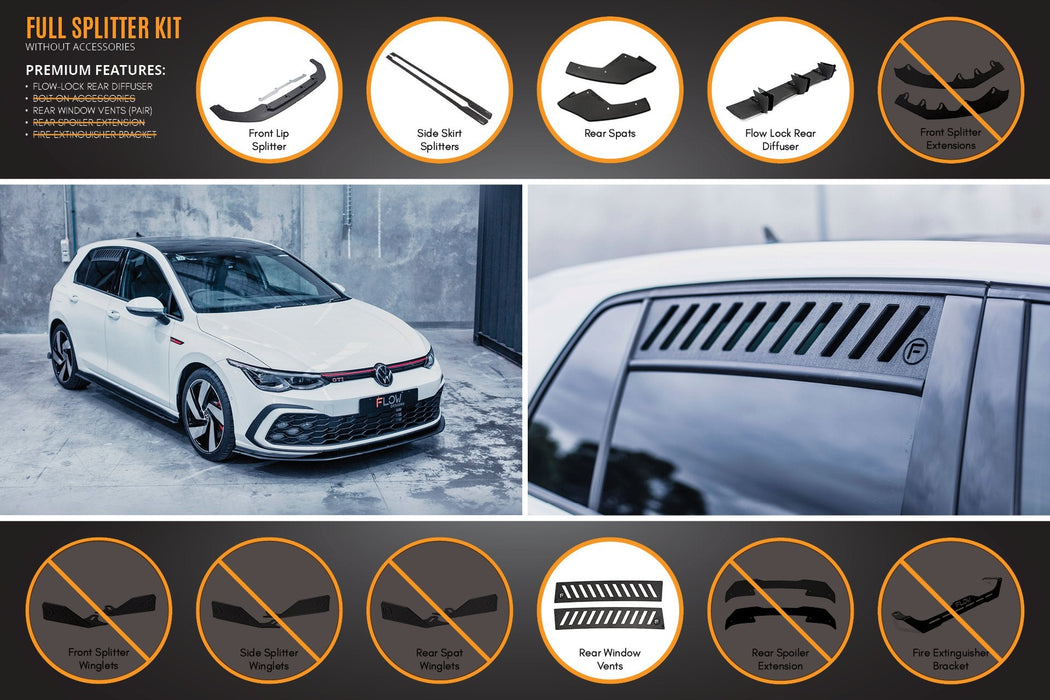 MK8 Golf GTI Full Lip Splitter Set - No Accessories