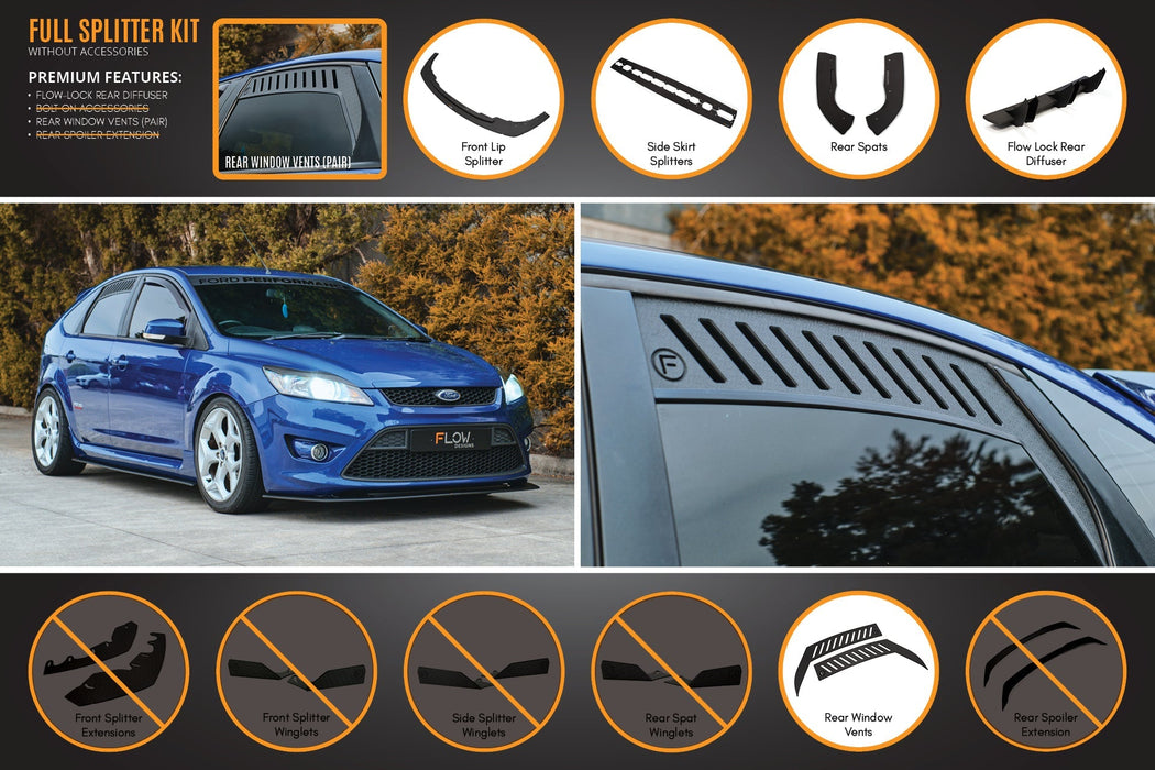 XR5 Focus Turbo V3 Full Lip Splitter Set