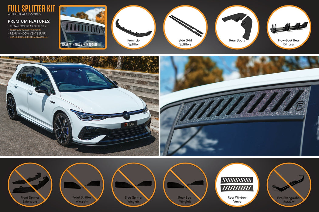 MK8 Golf R Full Lip Splitter Set