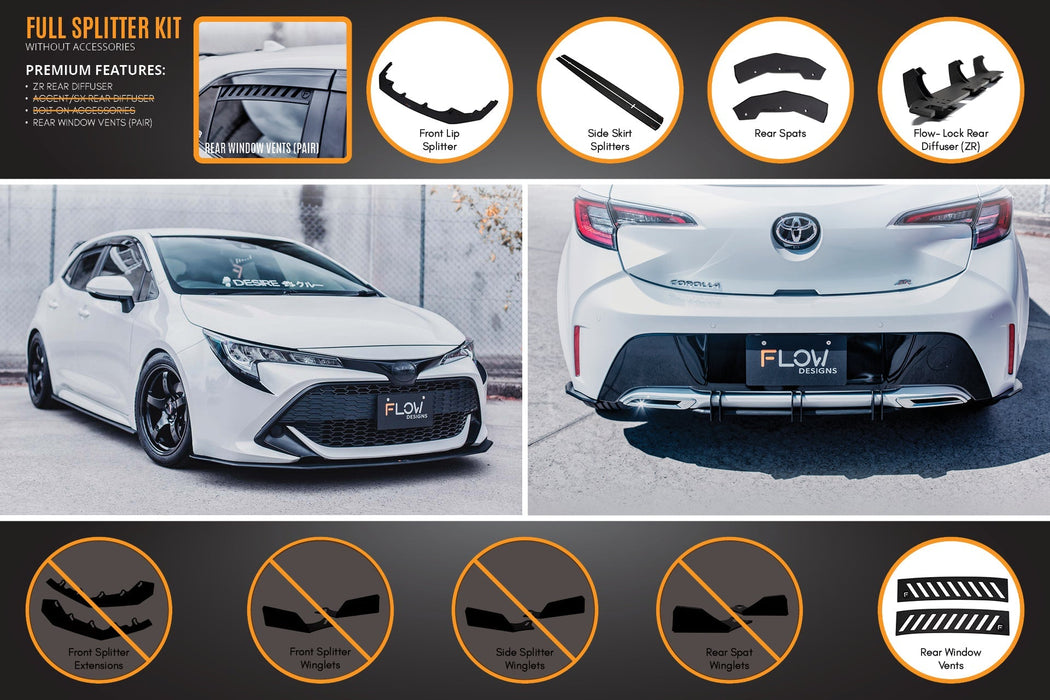 Corolla MZEA12R/ZWE211R 2018-2022 Full Lip Splitter Set