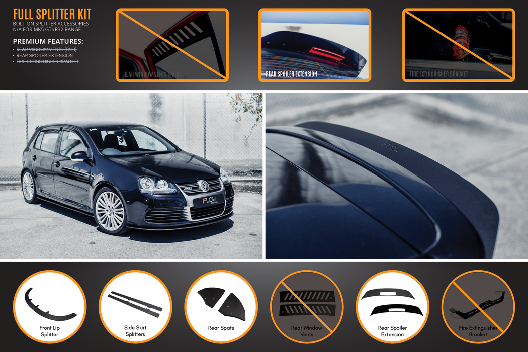 MK5 Golf R32 Full Lip Splitter Set