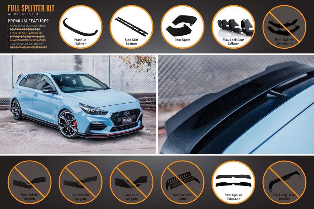 i30N Hatch PD (2018-2020) Full Lip Splitter Set