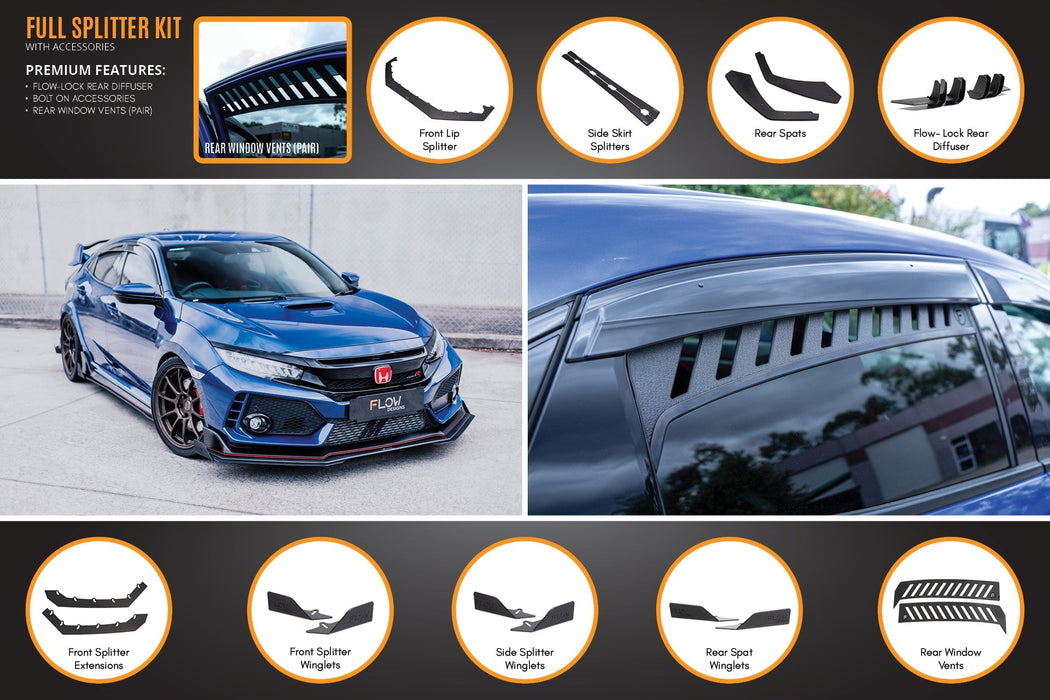 FK8 Civic Type R Full Lip Splitter Set