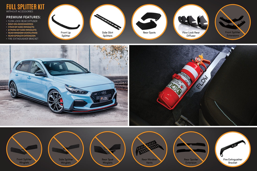 i30N Hatch PD (2018-2020) Full Lip Splitter Set