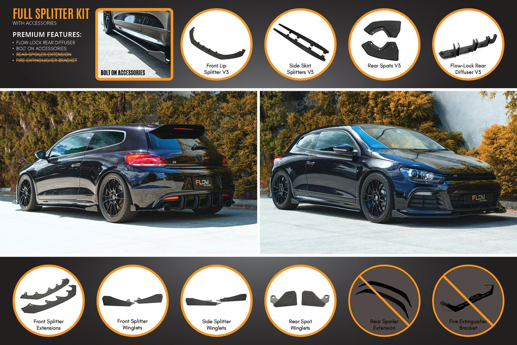 Scirocco R PFL V3 Full Lip Splitter Set