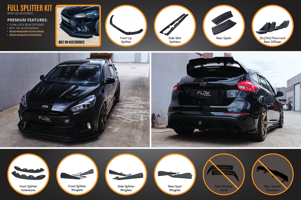 MK3 Focus RS Full Lip Splitter Set