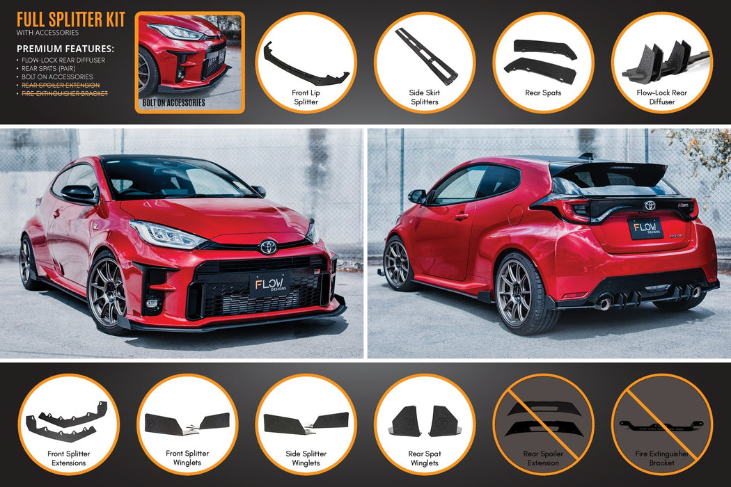 Yaris GR Full Lip Splitter Kit With Rear Diffuser