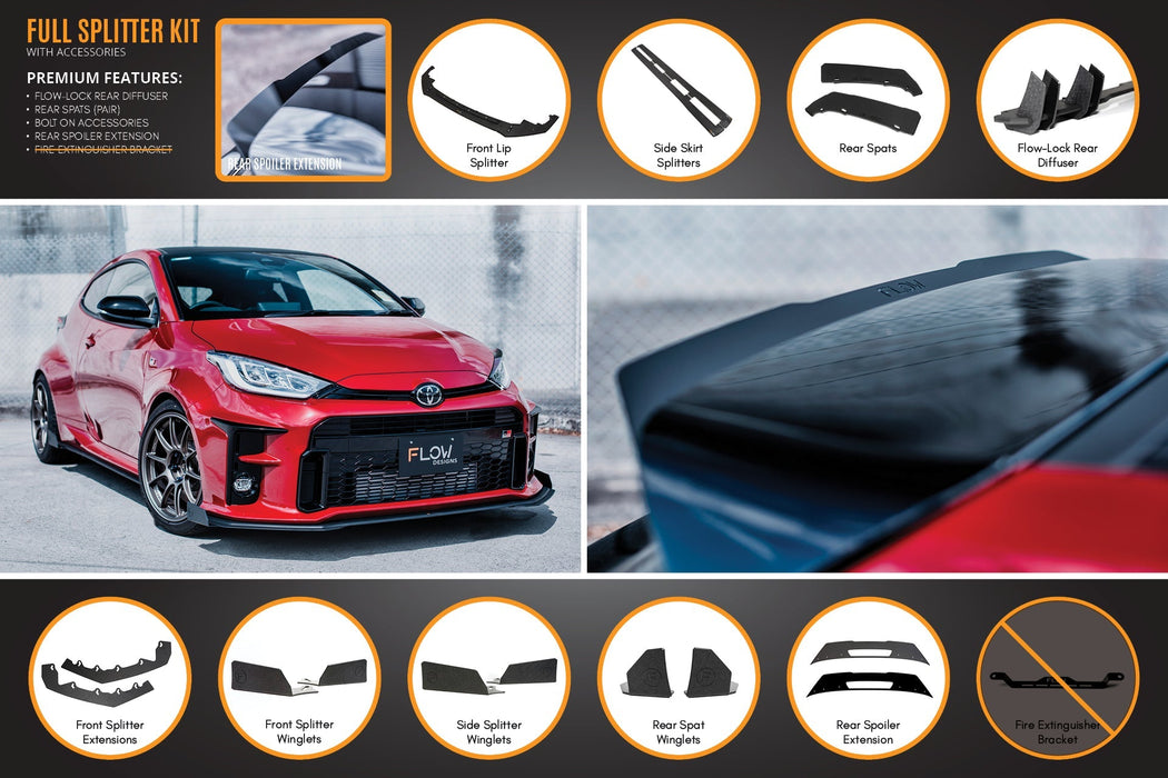 Yaris GR Full Lip Splitter Kit With Rear Diffuser