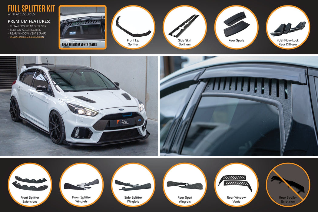 MK3 Focus RS Full Lip Splitter Set