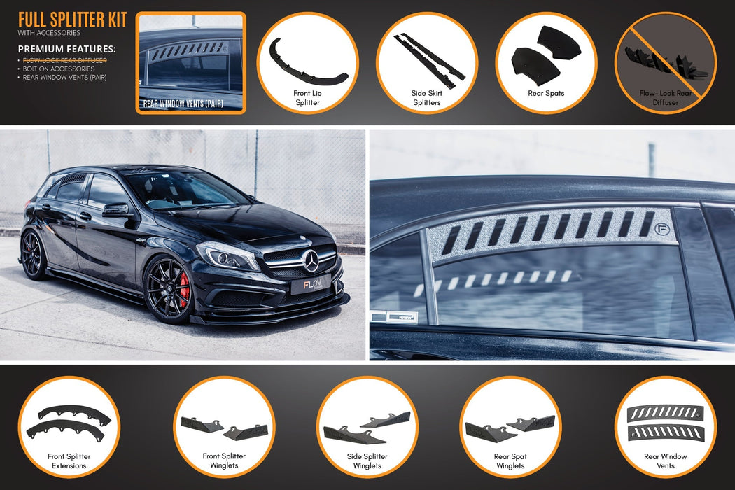 A45 AMG W176 (PFL) Full Lip Splitter Set