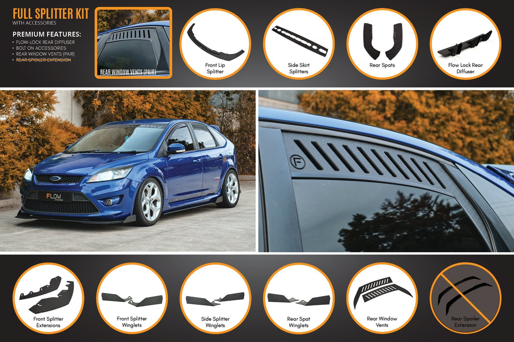 XR5 Focus Turbo V3 Full Lip Splitter Set