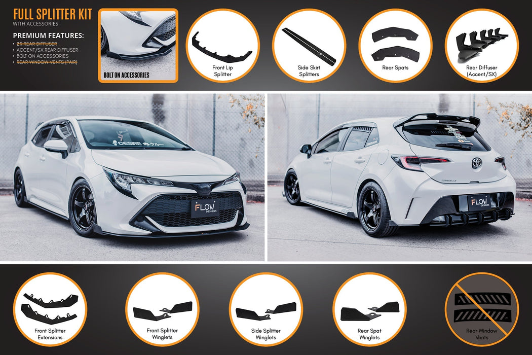 Corolla MZEA12R/ZWE211R 2018-2022 Full Lip Splitter Set