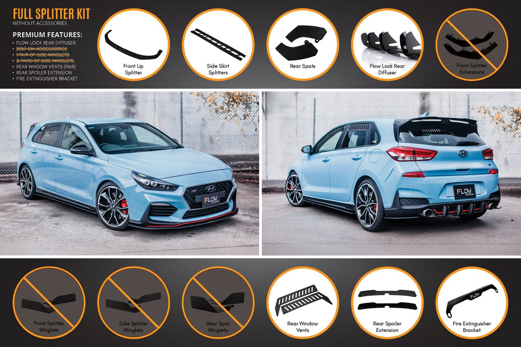 i30N Hatch PD (2018-2020) Full Lip Splitter Set