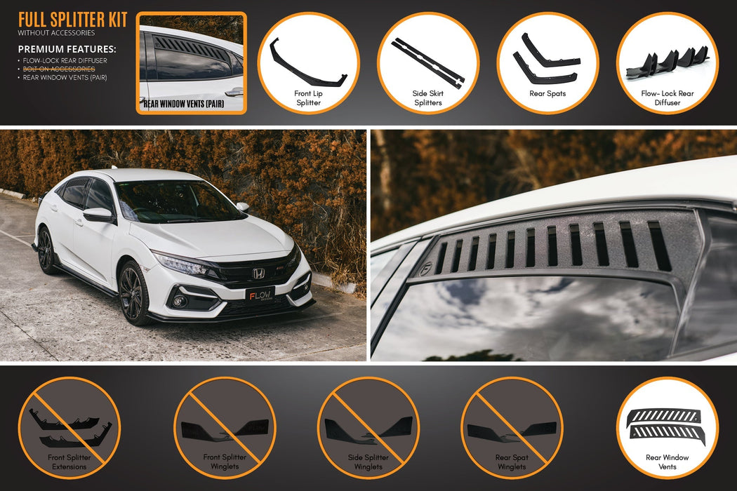 FK4/FK7 Civic RS Hatch FL Full Lip Splitter Set