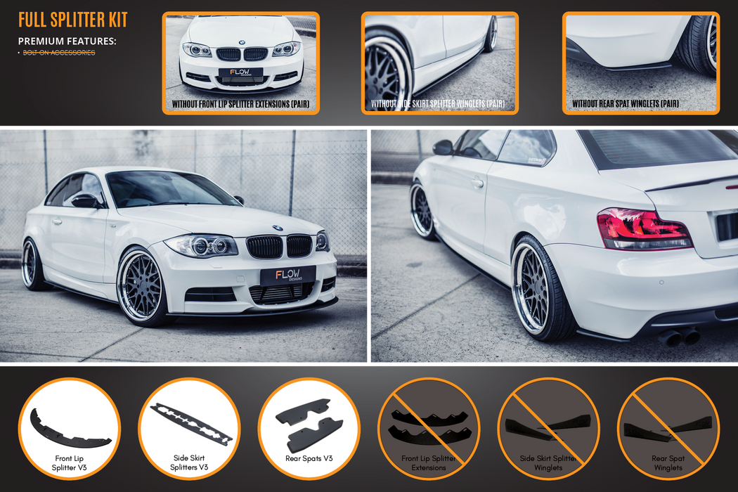 E82 M Sport Full Lip Splitter Set