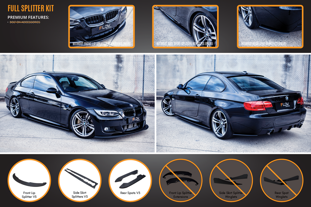 E92 M Pre LCI Sport Full Lip Splitter Set