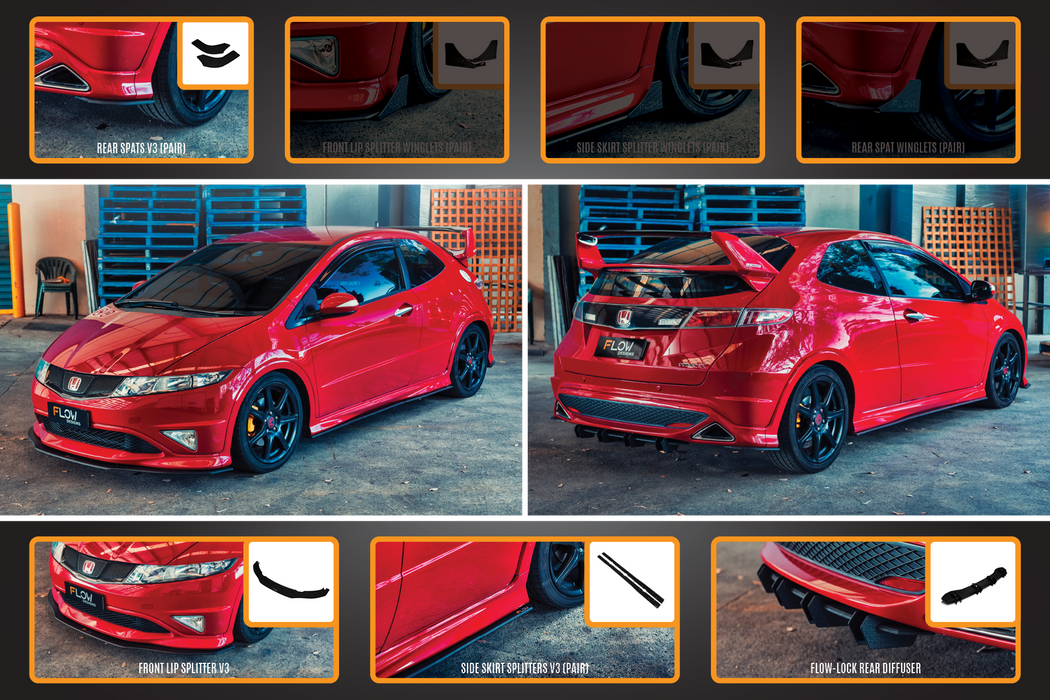 FN2 Civic Type R Full Lip Splitter Set