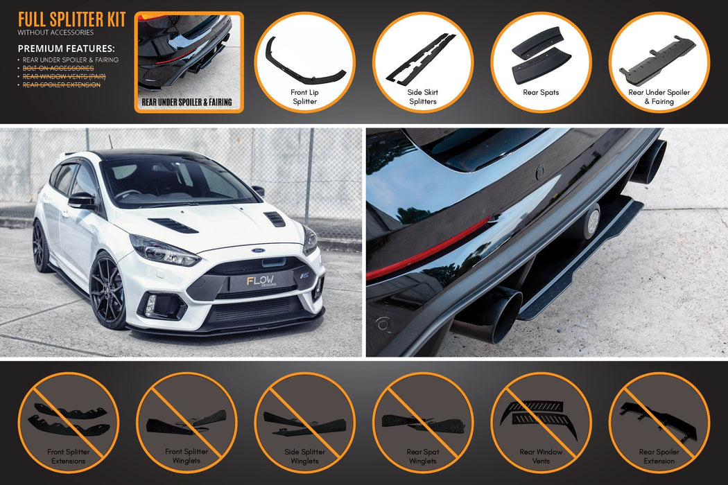 MK3 Focus RS Full Lip Splitter Set