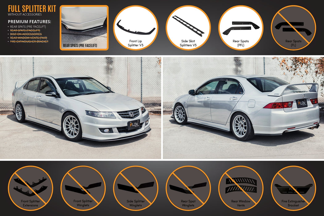 Honda Accord Euro CL7/CL9 Full Lip Splitter Set