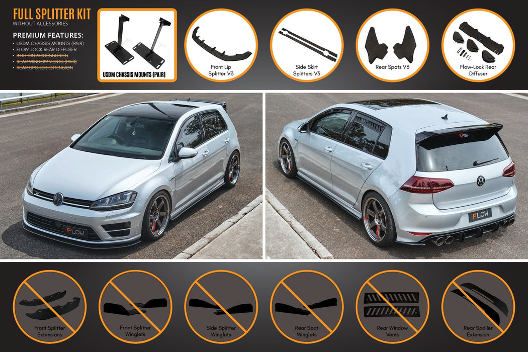 MK7 Golf R (USDM) Full Lip Splitter Set