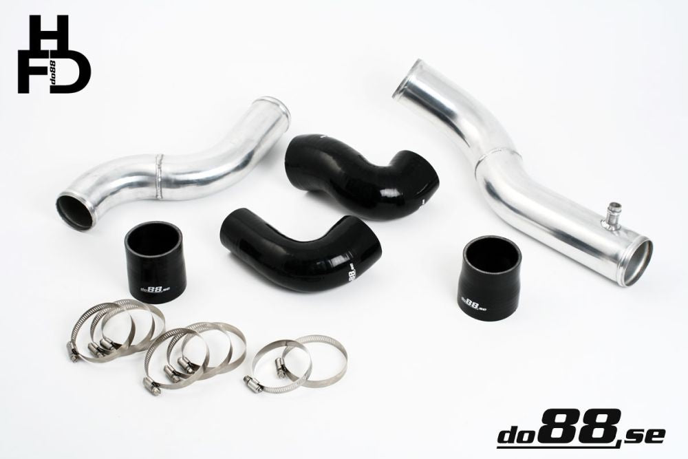 Volvo 7/940 Turbo Top Connection pipe kit ,black hoses ,3'' throttle body