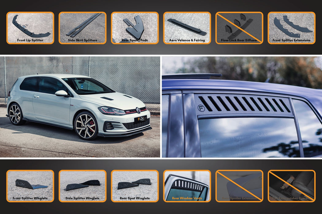 MK7.5 Golf GTI Full Lip Splitter Set with Rear Valance & Fairing