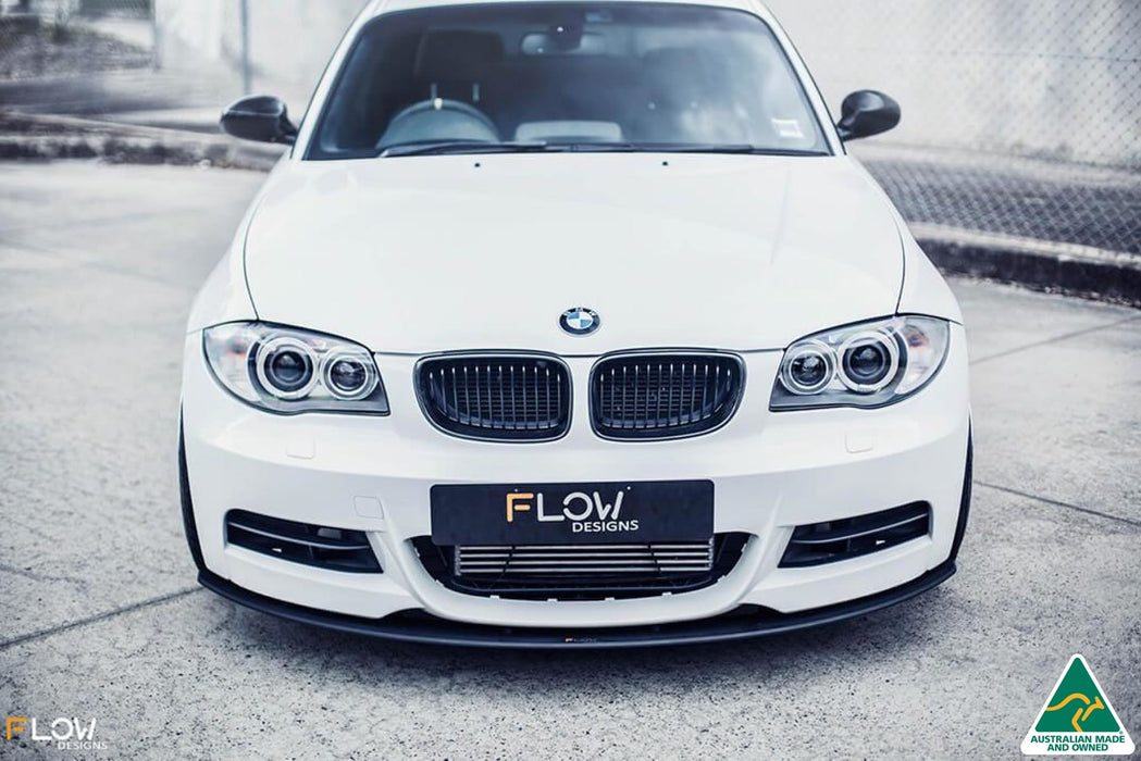 White BMW E82 Front Lip Splitter