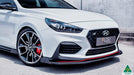 White Hyundai i30N Fastback Front Lip Splitter Extensions