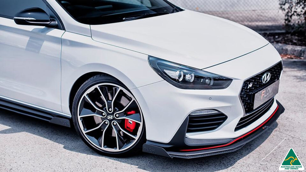 White Hyundai i30N Fastback Side Skirt Splitter Winglets