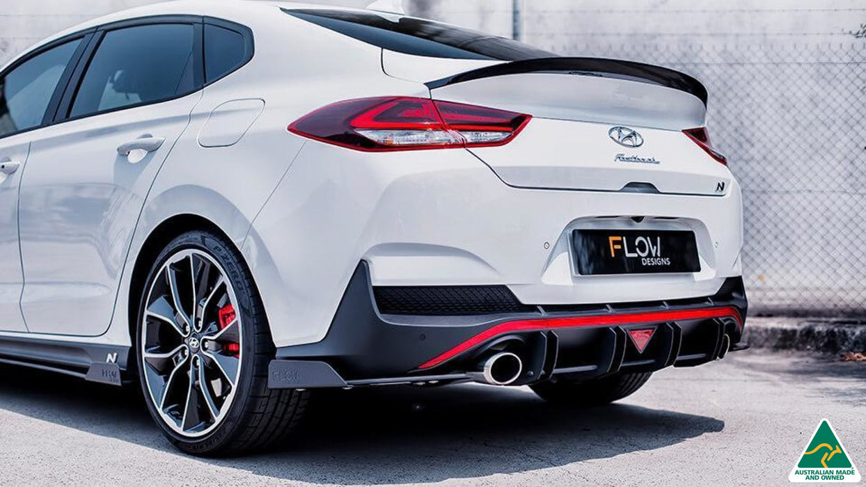 White Hyundai i30N Fastback Rear Spats/Pods Winglets