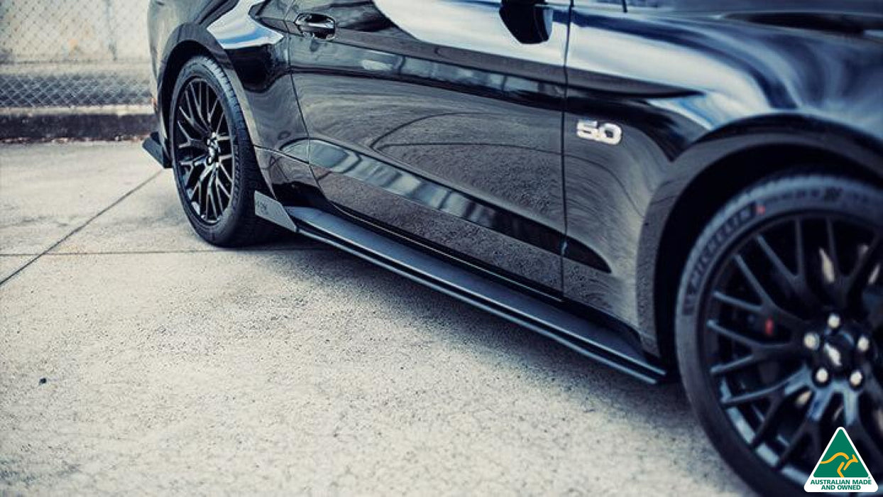 Black 2018 Mustang S550 FN Side Splitter Winglets