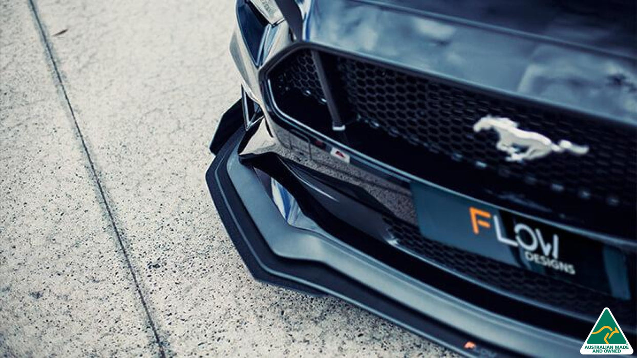 Black 2018 Mustang S550 FN Front Splitter