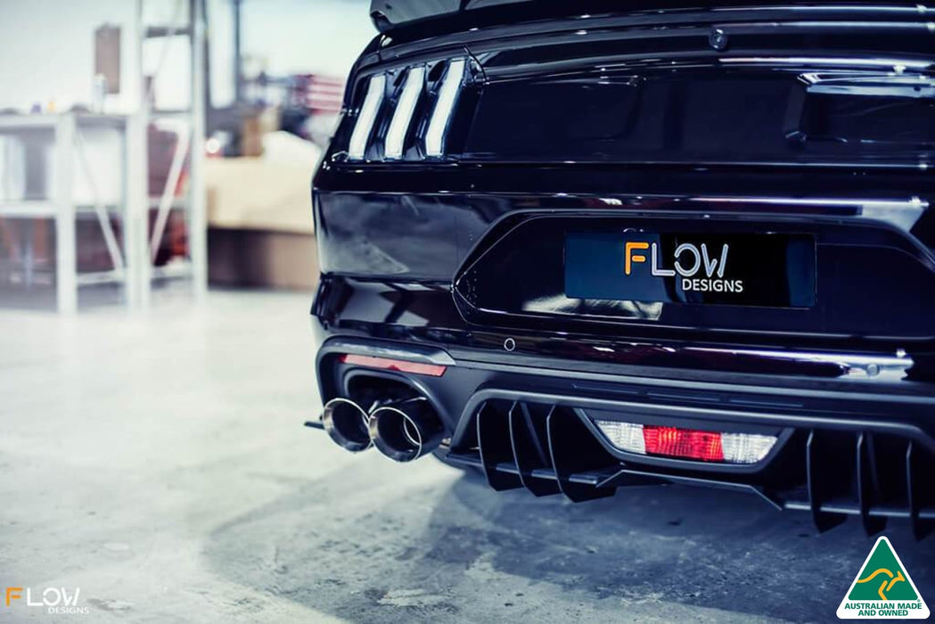 Black 2018 Mustang S550 FN Rear Diffuser