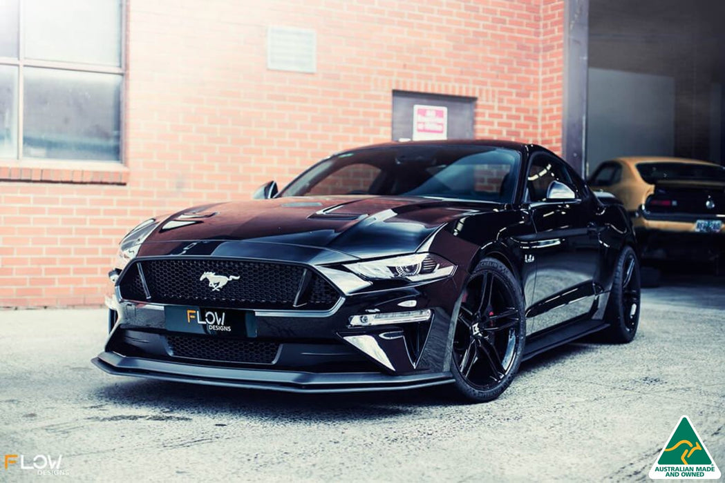 Black 2018 Mustang S550 FN Front Splitter